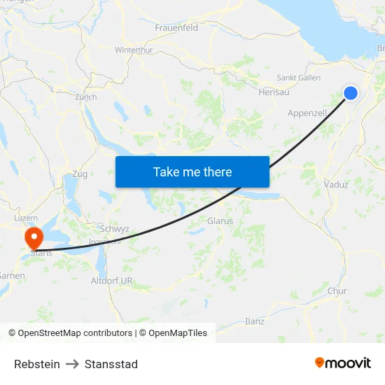 Rebstein to Stansstad map