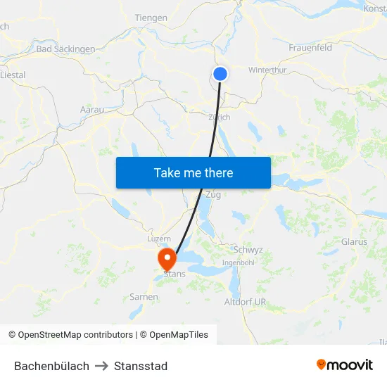 Bachenbülach to Stansstad map
