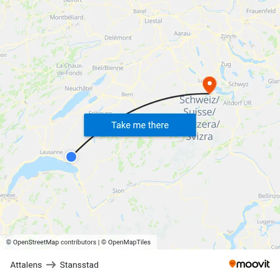 Attalens to Stansstad map