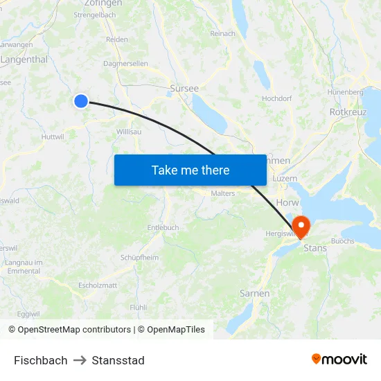 Fischbach to Stansstad map