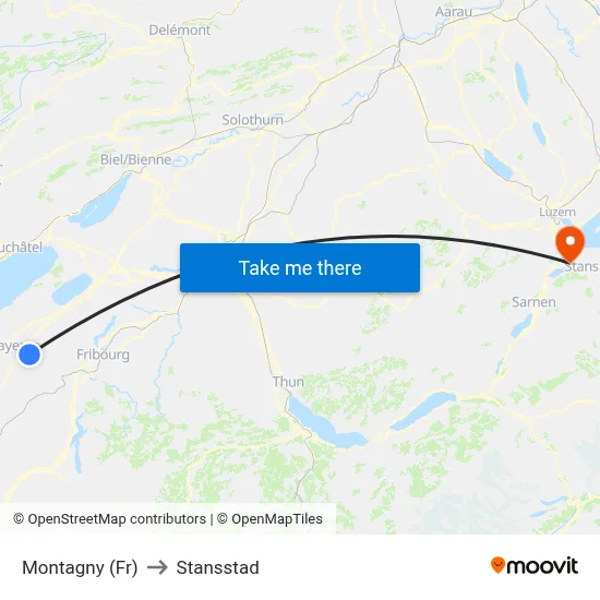 Montagny (Fr) to Stansstad map