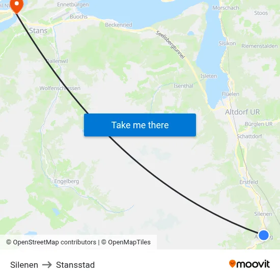 Silenen to Stansstad map