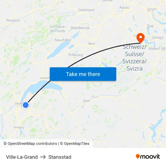 Ville-La-Grand to Stansstad map