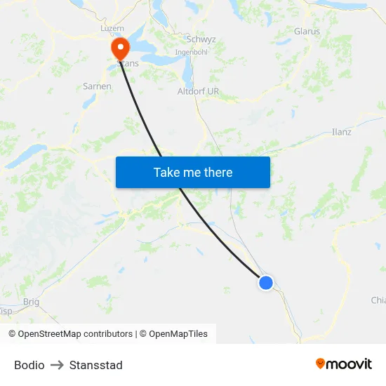 Bodio to Stansstad map