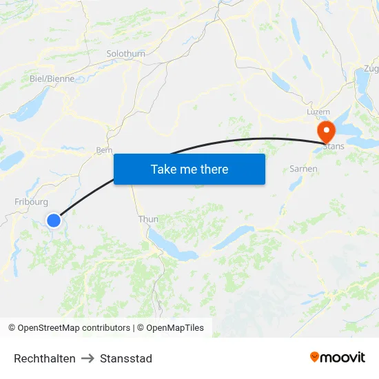 Rechthalten to Stansstad map