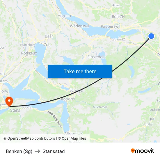 Benken (Sg) to Stansstad map