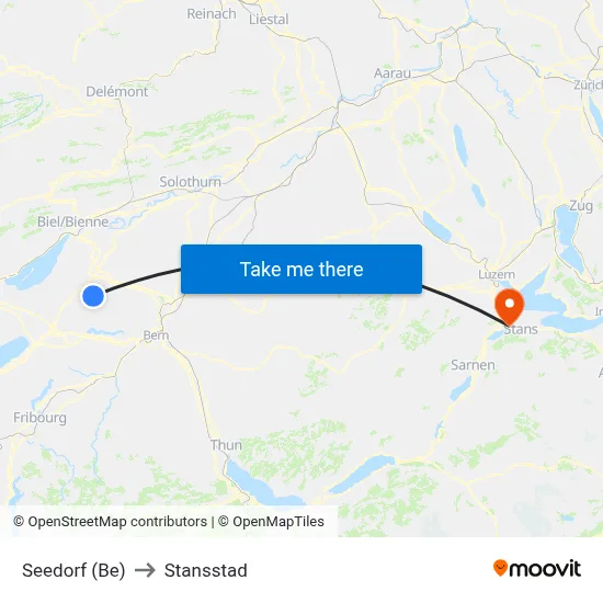 Seedorf (Be) to Stansstad map