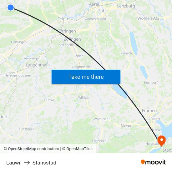Lauwil to Stansstad map