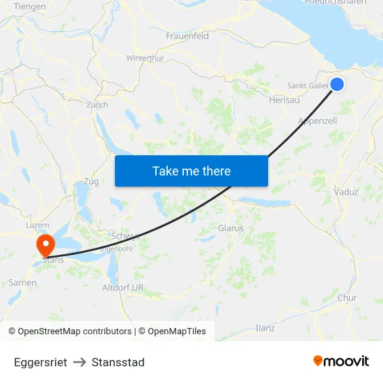 Eggersriet to Stansstad map