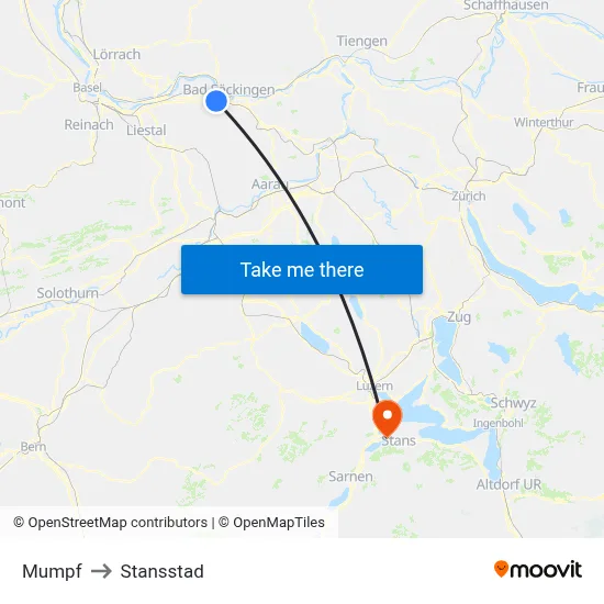 Mumpf to Stansstad map