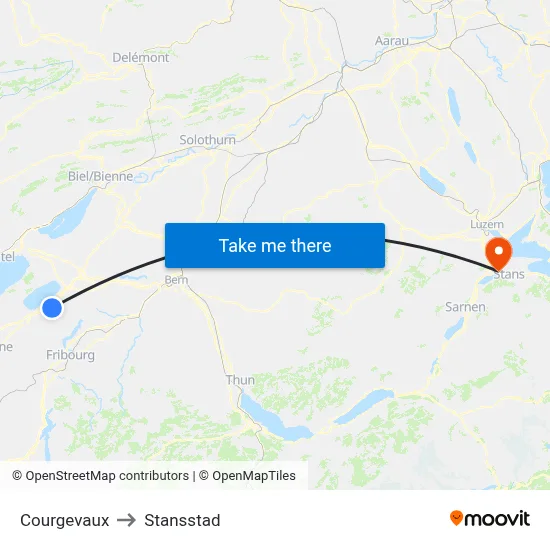 Courgevaux to Stansstad map