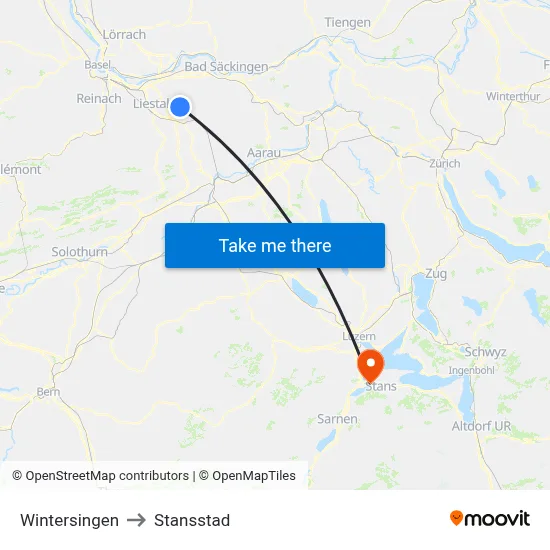 Wintersingen to Stansstad map