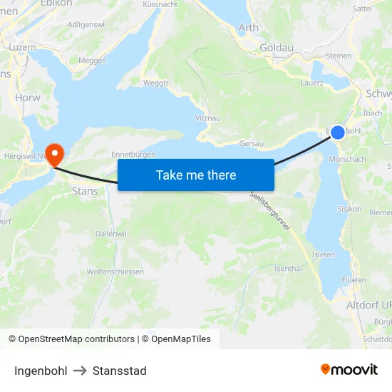 Ingenbohl to Stansstad map