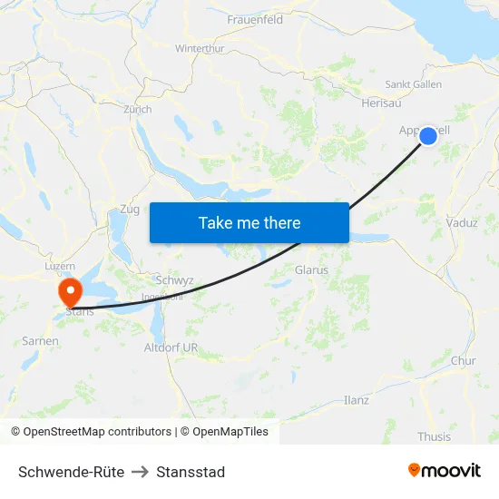 Schwende-Rüte to Stansstad map