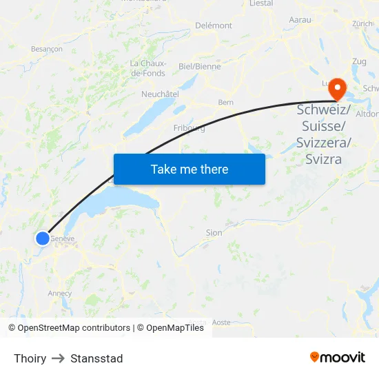 Thoiry to Stansstad map