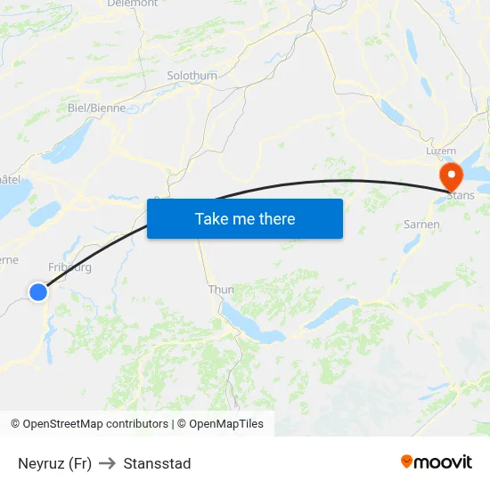 Neyruz (Fr) to Stansstad map