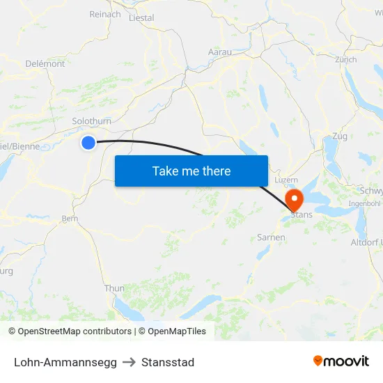 Lohn-Ammannsegg to Stansstad map