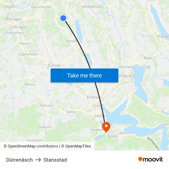 Dürrenäsch to Stansstad map