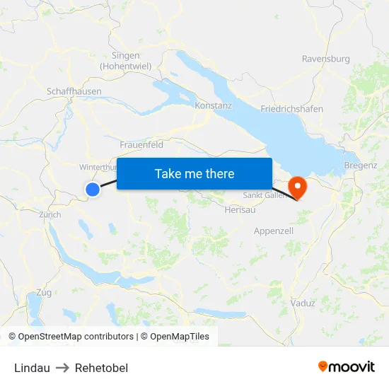Lindau to Rehetobel map