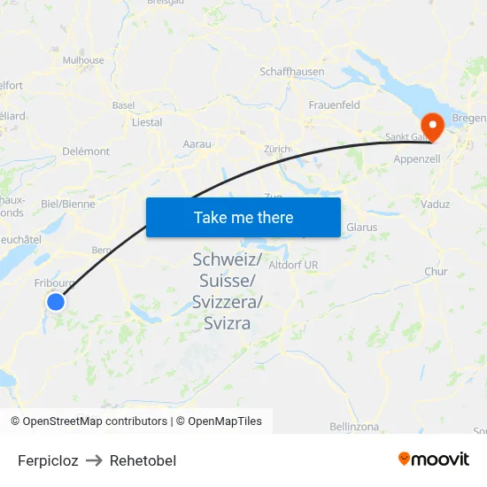 Ferpicloz to Rehetobel map