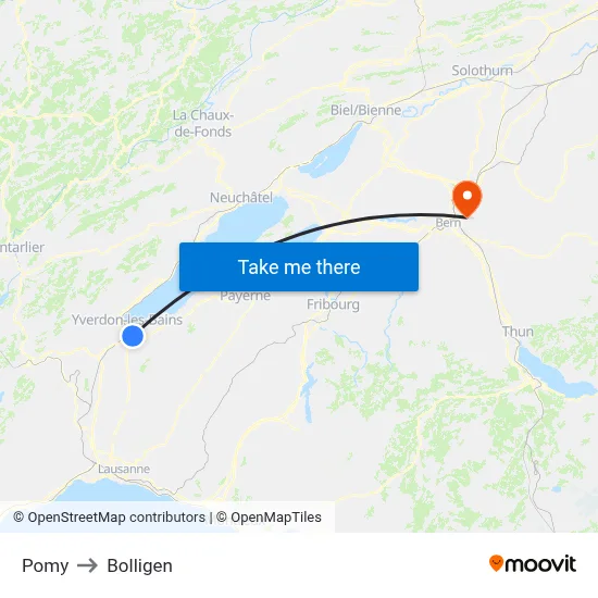 Pomy to Bolligen map