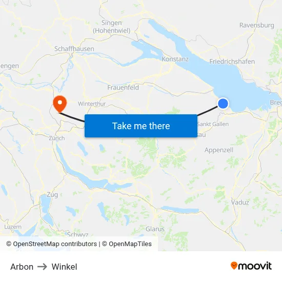 Arbon to Winkel map