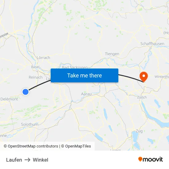 Laufen to Winkel map