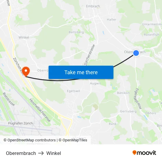 Oberembrach to Winkel map