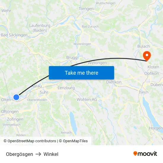 Obergösgen to Winkel map