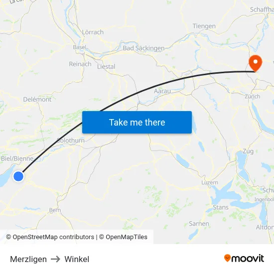 Merzligen to Winkel map