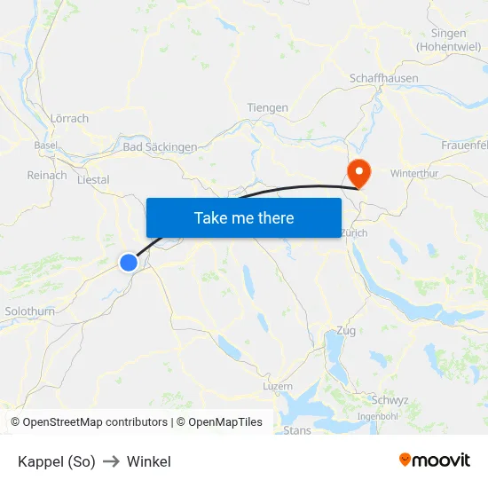 Kappel (So) to Winkel map