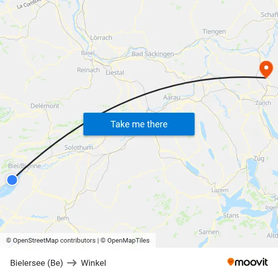 Bielersee (Be) to Winkel map