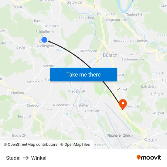 Stadel to Winkel map