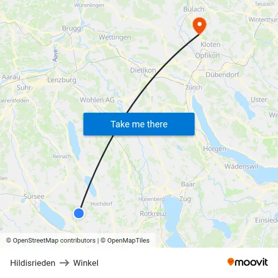 Hildisrieden to Winkel map