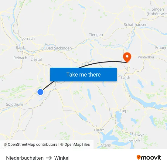 Niederbuchsiten to Winkel map