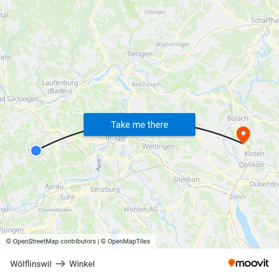 Wölflinswil to Winkel map