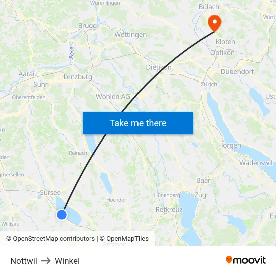 Nottwil to Winkel map