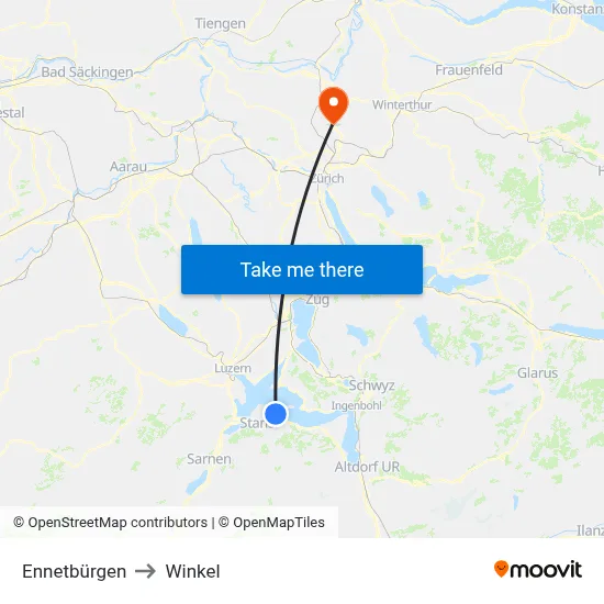 Ennetbürgen to Winkel map