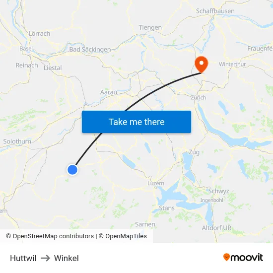 Huttwil to Winkel map