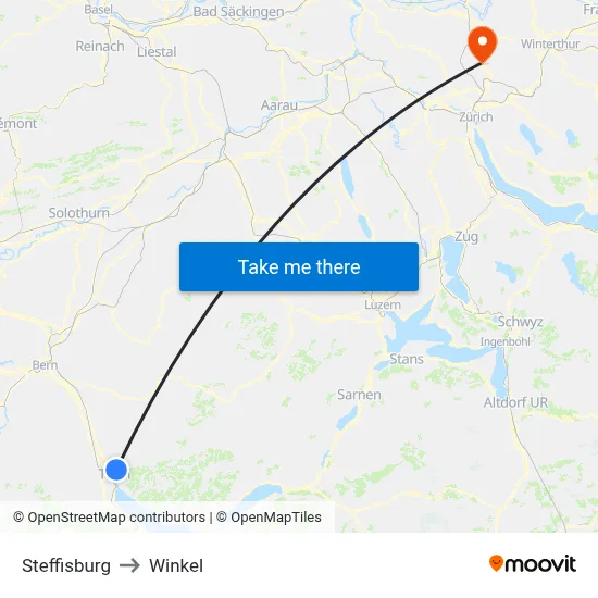 Steffisburg to Winkel map