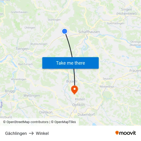 Gächlingen to Winkel map