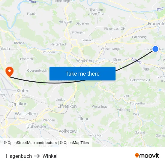 Hagenbuch to Winkel map