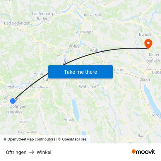 Oftringen to Winkel map
