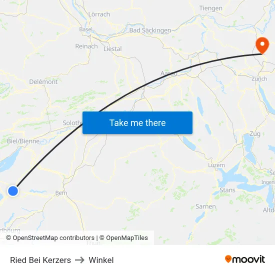 Ried Bei Kerzers to Winkel map