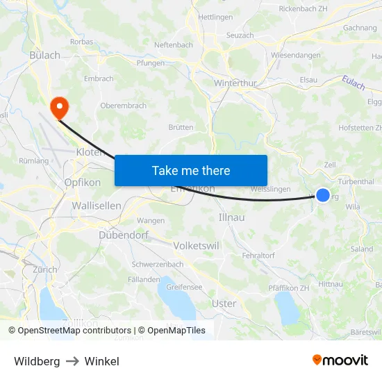 Wildberg to Winkel map