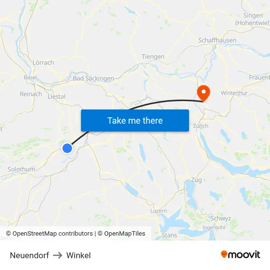 Neuendorf to Winkel map