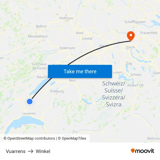 Vuarrens to Winkel map
