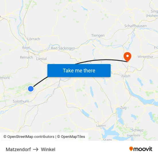 Matzendorf to Winkel map