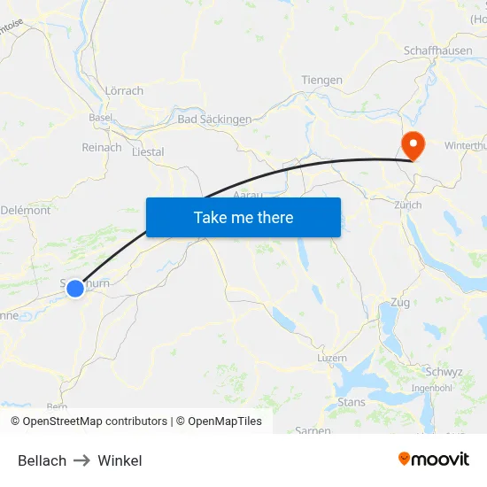 Bellach to Winkel map