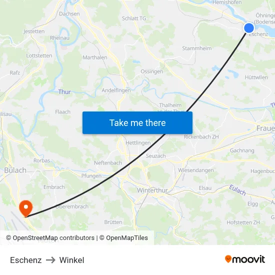 Eschenz to Winkel map